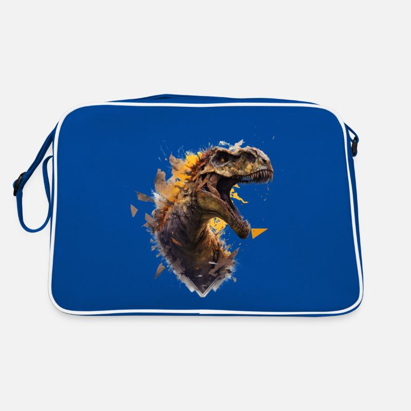 cool dino breaking through a wall Retro Bag