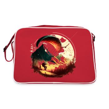 Parapente en montagne, pur plaisir ! - Sac Retro - rouge/blanc - Dos