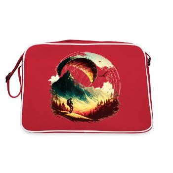Au-dessus des nuages, parapente frais - Sac Retro - rouge/blanc - Dos