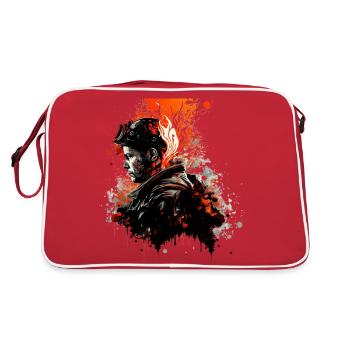 Feuerwehr im Einsatz - Retro Tasche - Rot/Weiß - Hinten