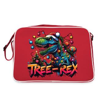 Tree Rex Decorated Dino Rocks Christmas - Retro Bag - red/white - Back