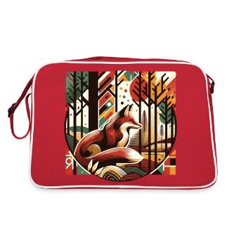 Fox in the Woods Retro Vintage Street Art Style - Retro Bag - red/white - Back