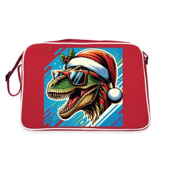 Père Noël T-Rex de Noël avec lunettes de soleil - Sac Retro - rouge/blanc - Dos