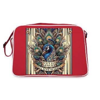 Peacock Art Deco Don't let anyone dull your sparkle - Retro Bag - red/white - Back
