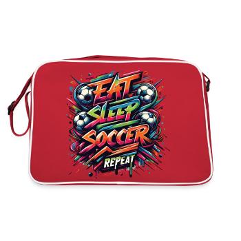 Eat Sleep Soccer Repeat Soccer Passion - Retro Bag - red/white - Back