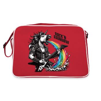 Rocker Heavy Metal Licorne Vomissements Arc-en-ciel - Sac Retro - rouge/blanc - Dos