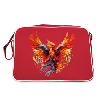 Phénix Phénix Feu Flammes Oiseau Mythologie - Sac Retro - rouge/blanc - Dos