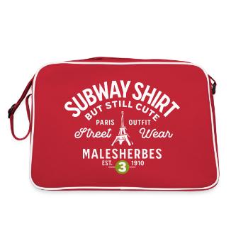 Paris subway shirt malesherbes - Retro Bag - red/white - Back