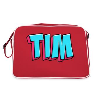 Name Image: Tim - Retro Bag - red/white - Back