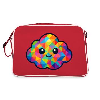 WPAP Polygon Kawaii Style Baby Cloud - Retro Bag - red/white - Back
