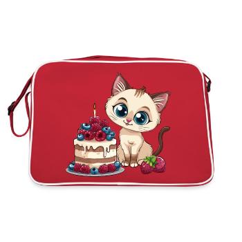 Tarte au chat Gâteau Bec sucré Grignotage Cuisson Sucré - Sac Retro - rouge/blanc - Dos