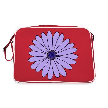 flower purple flower flower blossom floral - Retro Bag - red/white - Back
