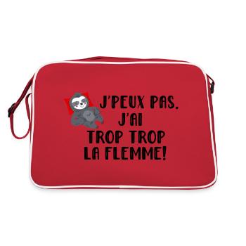 j peux pas j ai la flemme - Sac Retro - rouge/blanc - Dos