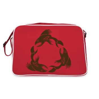 drei Fische - Retro Tasche - Rot/Weiß - Hinten