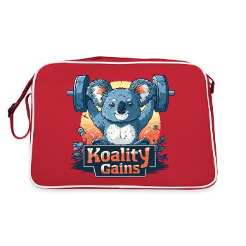 Bodybuilding Koality Gains Koala Saying Funny - Retro Bag - red/white - Back