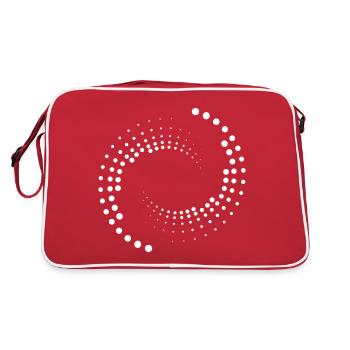 Spiral with white circles - Retro Bag - red/white - Back
