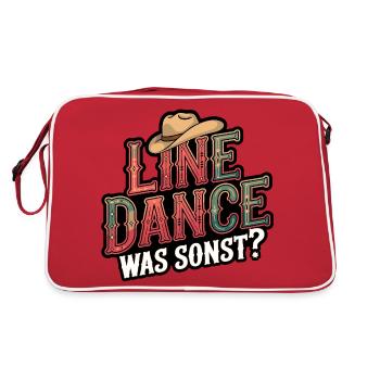 Line Dance Was sonst? Ich bin Line Dancer - Retro Tasche - Rot/Weiß - Hinten
