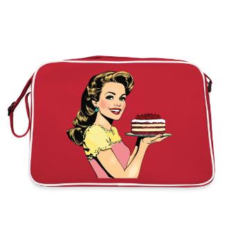 Baking Cake Baking Queen Baking Fairy Baker Pop Art - Retro Bag - red/white - Back