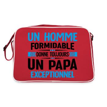 Un Homme Formidable Donne Un Papa Exceptionnel - Sac Retro - rouge/blanc - Dos