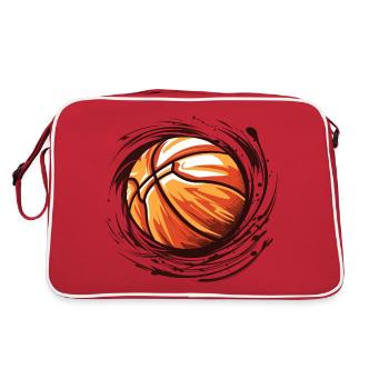 Paint splatter basketball - Retro Bag - red/white - Back