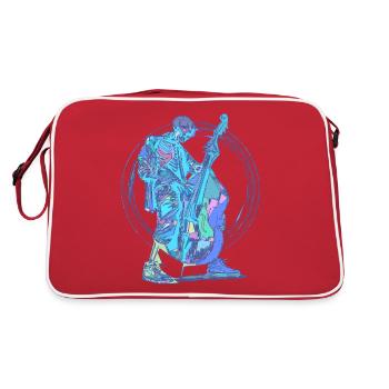 Kontrabassguy - Retro Tasche - Rot/Weiß - Hinten