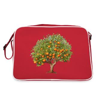 Orange pittoresque avec des oranges juteuses - Sac Retro - rouge/blanc - Dos