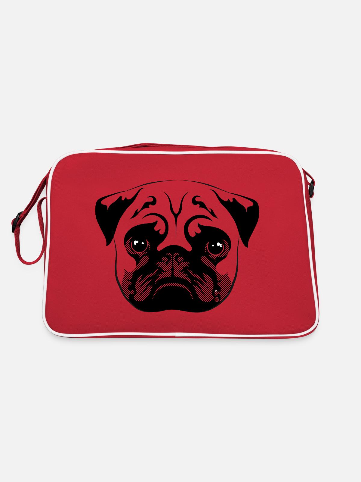 Pug - Retro Bag - red/white - Back