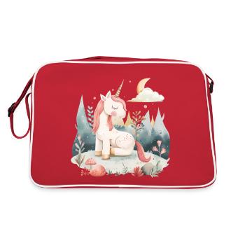 Une jolie licorne de conte de fées - Sac Retro - rouge/blanc - Dos