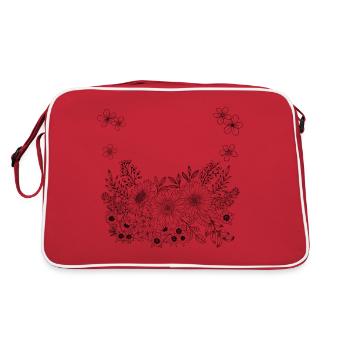 Décor floral avec beaucoup d’espace pour votre texte - Sac Retro - rouge/blanc - Dos