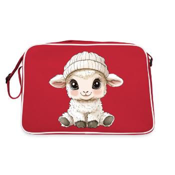 mouton mignon mignon bébé enfants animal agneau dessin animé - Sac Retro - rouge/blanc - Dos