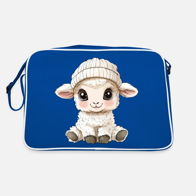 Schaf Süß Niedlich Baby Kinder Tier Lamm Cartoon Retro Tasche