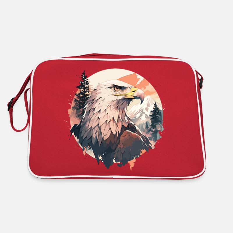 Eagle Head Nature Wilderness Forest Trees Mountains Retro Bag