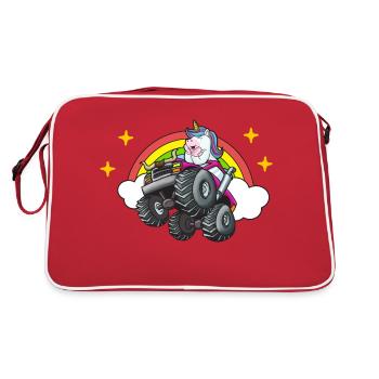 Monster Truck Licorne Rainbow Clouds I Cadeau - Sac Retro - rouge/blanc - Dos