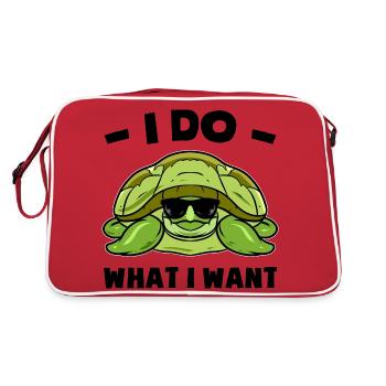Turtle sayings - Retro Bag - red/white - Back