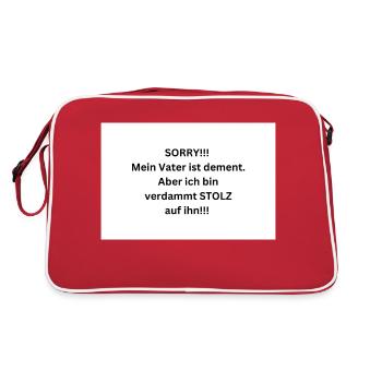 Fier de mon père dément - Sac Retro - rouge/blanc - Dos