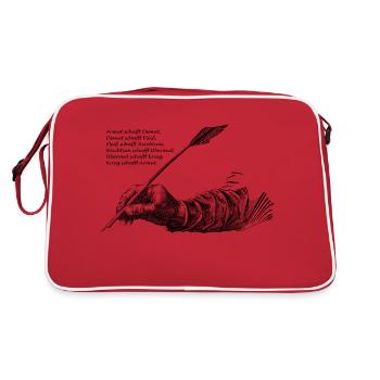 Krieg schafft Armut - Retro Tasche - Rot/Weiß - Hinten