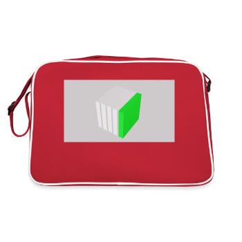 Splitting cube green - Retro Bag - red/white - Back