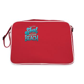 Ambiance de plage. Bonheur. - Sac Retro - rouge/blanc - Dos