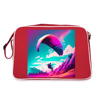 Parapentes dans le style rétrowave - Sac Retro - rouge/blanc - Dos