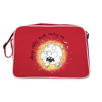 Sheep Calm - Retro Tasche - Rot/Weiß - Hinten
