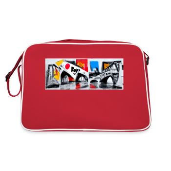 Pop Art Style Banner - Eye catcher - Retro Bag - red/white - Back