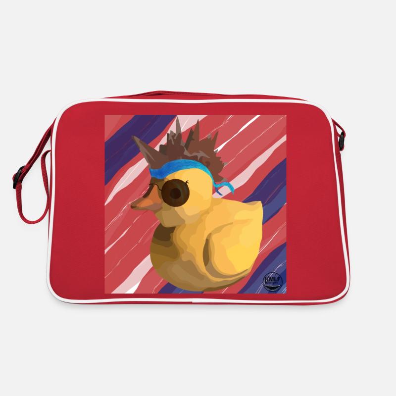 Der Duck-Biker - Retro Tasche - Rot/Weiß