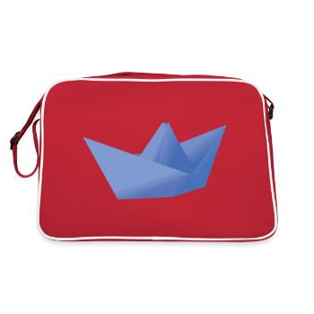 Origami Ship - Retro Tasche - Rot/Weiß - Hinten