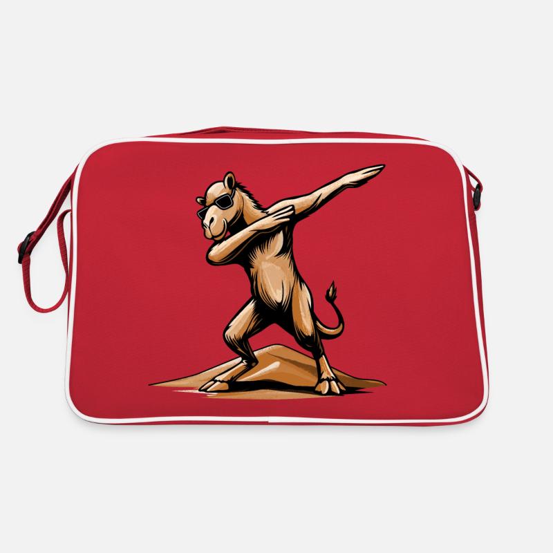 Dabbing Kamel. Arabisches Flair in der Wüste Dubai Retro Tasche