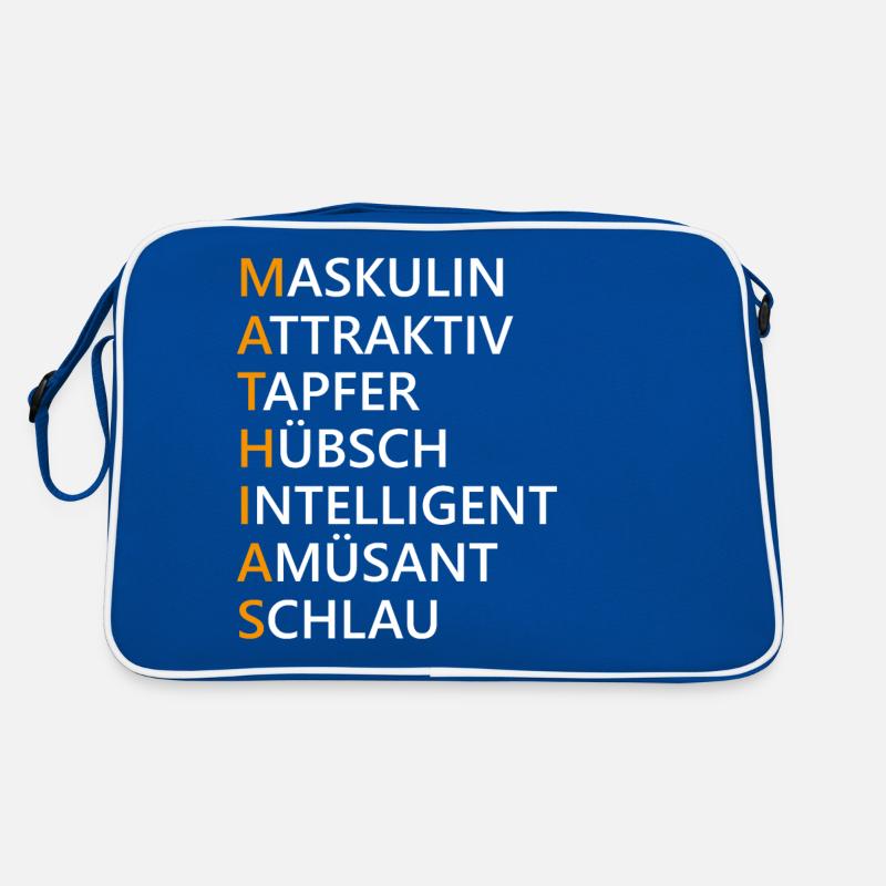 Mathias Name Geschenk Retro Tasche