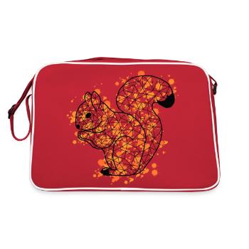 Squirrell GeomeTRIX bunt - Retro Tasche - Rot/Weiß - Hinten