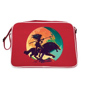 Geisha Samurai - Retro Tasche - Rot/Weiß - Hinten