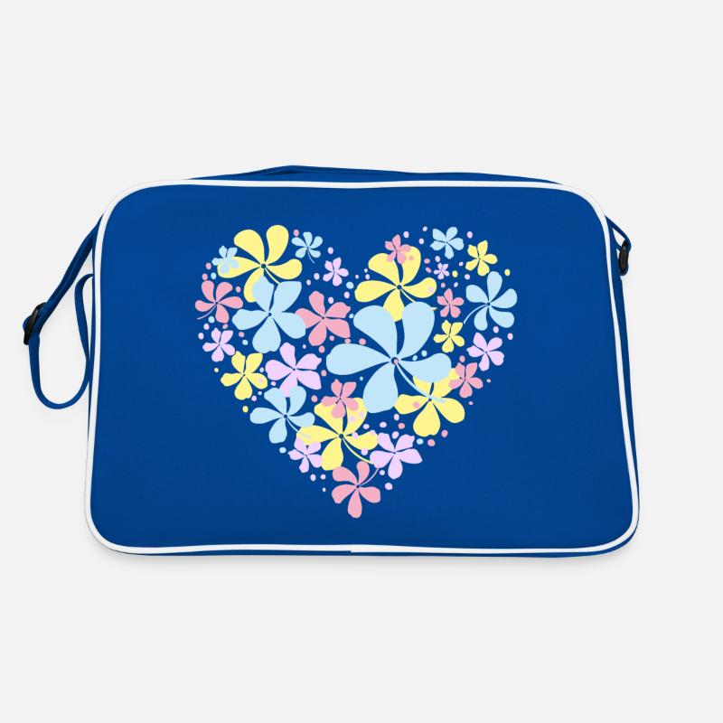 Blumen-Herz Retro Tasche