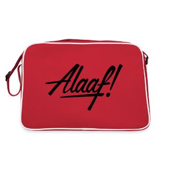 Alaaf! Design schwarz - Retro Tasche - Rot/Weiß - Hinten