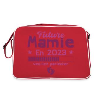 Future Mamie 2023 Nouvelle Naissance Cadeau - Sac Retro - rouge/blanc - Dos